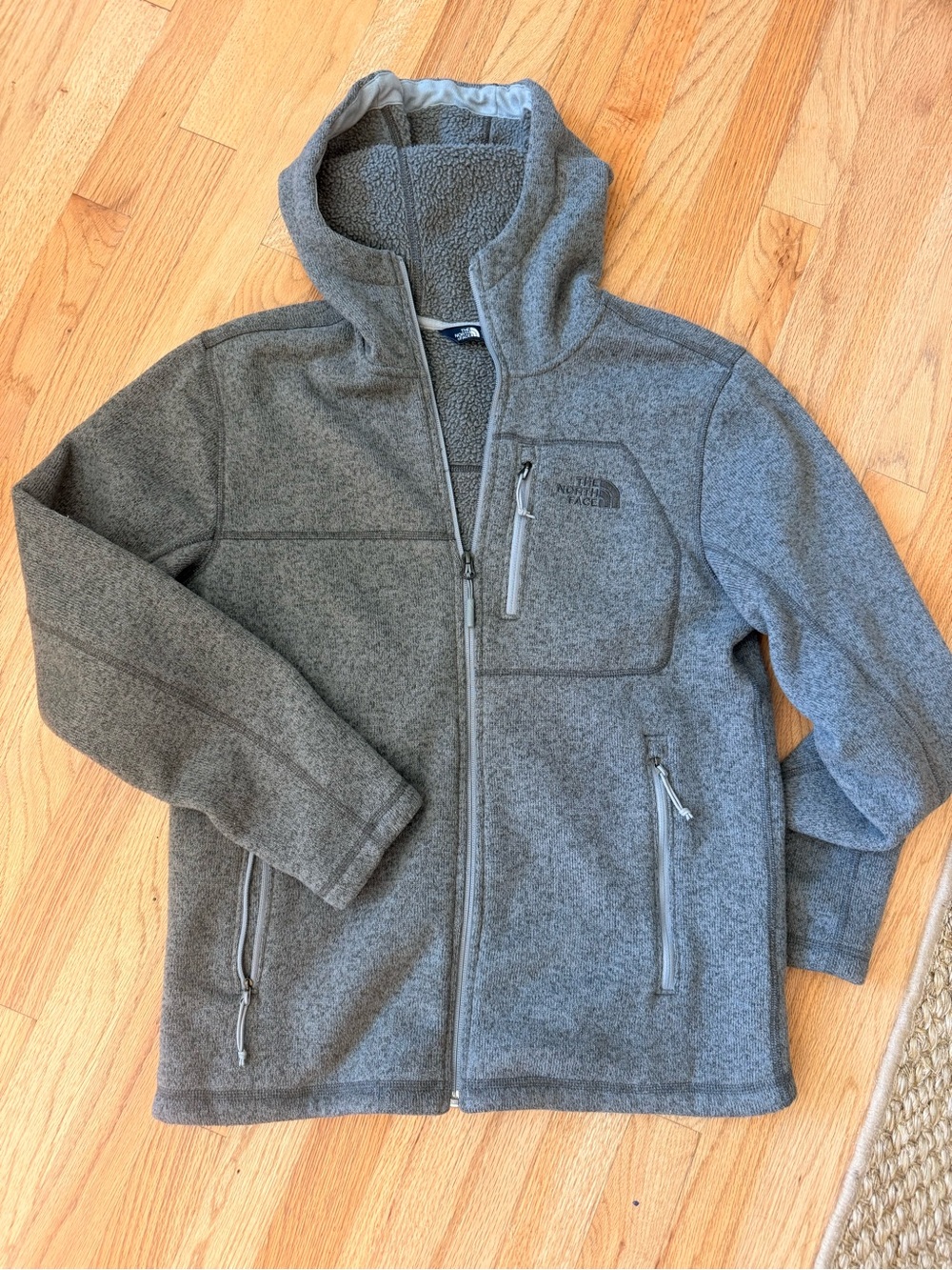 The North Face Men’s Gray Hooded Fleece Jacket